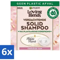 Garnier - Loving Blends Milde Haver - Solid Shampoo Bar - Kwetsbaar Haar - 60 g - Voordeelverpakking - 6 stuks
