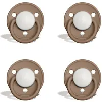 Frigg Bibs Latex fopspenen maat 2 / 6-18 maanden - set 4 spenen - Dark Oak White DUP