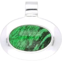 MOOYE ® - Collectie Zilveren Maw Sit Sit Jade edelsteen ovaal groot kettinghanger
