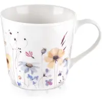 Orion Mok Porselein Bloemen 430 ml - Koffiemok - Theebeker - Koffie - Beker