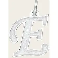 MOOYE ® - Collectie Zilveren letter E sierlijk mat-glans kettinghanger