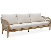 BUITEN living Braga 3-zits tuinbank | touw + hardhout | zand | 214cm 3 personen
