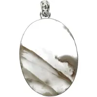 MOOYE ® - Collectie Zilveren blauwe Chalcedoon edelsteen ovaal XL hanger