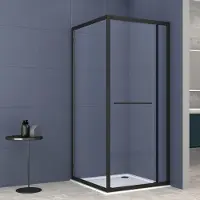 Badstuber Tono douchecabine met schuifdeur 100x100cm zwart mat