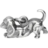MOOYE ® - Collectie Zilveren Teckel gezwart kettinghanger