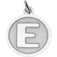 MOOYE ® - Collectie Zilveren Letter E rond mat en glans kettinghanger