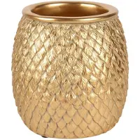 Baroque - Vaas - Vaas Schubben 9,5 cm - Goud - Resin - 9.5x9x9 - Polyresin