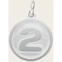 MOOYE ® - Collectie Zilveren cijfer 2 rond mat-glans kettinghanger