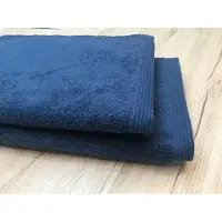 Sorema Graccioza New Plus handdoek (2 stuks), gekamd katoen, 2 stuks 70x140cm Dark Denim Blauw