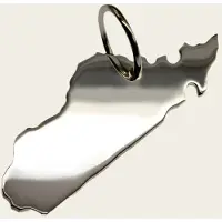 MOOYE ® - Collectie Zilveren Landkaart Madagaskar ketting hanger