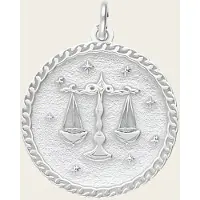 MOOYE ® - Collectie Zilveren Sterrenbeeld weegschaal rond kettinghanger