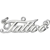 MOOYE ® - Collectie Zilveren Tattoo letters groot kettinghanger