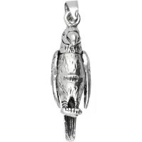 MOOYE ® - Collectie Zilveren Papegaai bewegend ketting hanger
