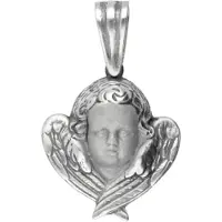 MOOYE ® - Collectie Zilveren Kinderhoofd vleugels geklemd Art Nouveau Jugendstil hanger