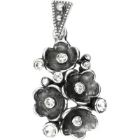 MOOYE ® - Collectie Zilveren Boterbloemen kwartet met swarovski kristallen Art Nouveau Jugendstil hanger