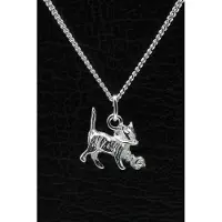 MOOYE ® - Collectie Zilveren Poes ketting hanger - bolletje wol