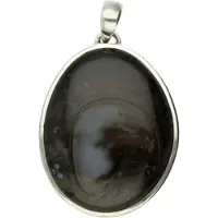 MOOYE ® - Collectie Zilveren Jaspis edelsteen ovaal groot ketting hanger