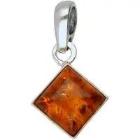 MOOYE ® - Collectie Zilveren Barnsteen ruit kettinghanger