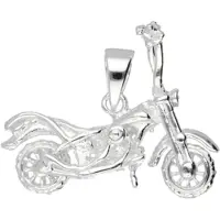 MOOYE ® - Collectie Zilveren Motor off the road draaiende wielen kettinghanger