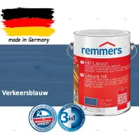 Remmers HK-Lazuur 3in1 Verkeersblauw 2,5L – Premium Houtbeschermingsbeits voor Buiten – Oplosmiddelhoudend – UV- & Vochtwerend – Impregneer, Grondlaag & Beits in Eén