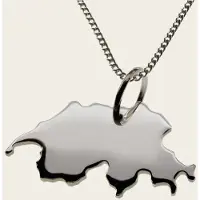 MOOYE ® - Collectie Zilveren Landkaart Zwitserland ketting hanger