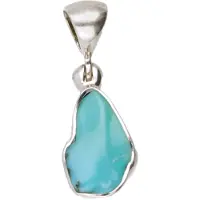 MOOYE ® - Collectie Zilveren Turkoois Turquoise edelsteen vrije vorm 1 kettinghanger