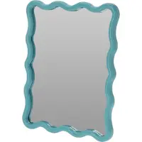 Home & Styling kinder wandspiegel - Princess - 30 x 38 cm - kunststof/glas - blauw rand- kinderkamer