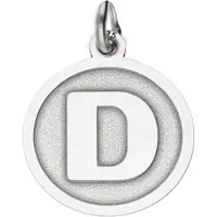 MOOYE ® - Collectie Zilveren Letter D rond mat en glans kettinghanger