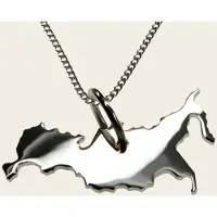 MOOYE ® - Collectie Zilveren Landkaart Rusland ketting hanger
