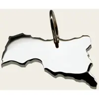MOOYE ® - Collectie Zilveren Landkaart Centraal Afrika ketting hanger