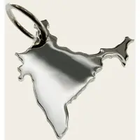MOOYE ® - Collectie Zilveren Landkaart Indië ketting hanger