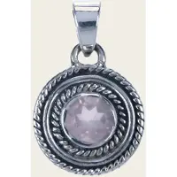 MOOYE ® - Collectie Zilveren Roze kwarts edelsteen rond facet geslepen kettinghanger