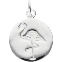 MOOYE ® - Collectie Zilveren Flamingo rond kettinghanger