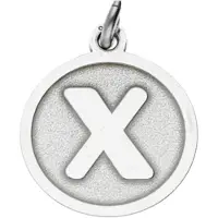 MOOYE ® - Collectie Zilveren Letter X rond mat en glans kettinghanger