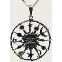 MOOYE ® - Collectie Zilveren Zon met sterren ketting hanger