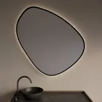 Gliss Design Spiegel Fenix met Indirecte LED Verlichting en Verwarming 80cm Mat Zwart