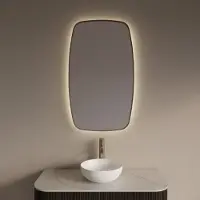Gliss Design Spiegel Epos met Indirecte LED Verlichting en Verwarming 60x100cm Mat Goud