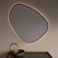 Gliss Design Fenix spiegel met LED-verlichting organisch 140cm rosé koper