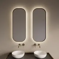 Gliss Design Plato spiegel met LED-verlichting 40x100cm mat goud