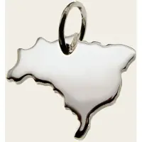 MOOYE ® - Collectie Zilveren Landkaart Brazilië ketting hanger