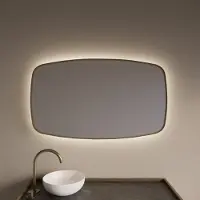 Gliss Design Spiegel Epos met Indirecte LED Verlichting en Verwarming 140x70cm Mat Goud