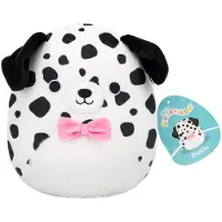 Squishmallows - Dustin - White Dalmatian W/Fuzzy Belly and Bowtie - 19cm pluche