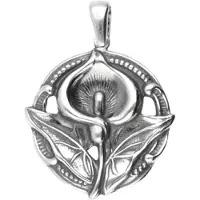 MOOYE ® - Collectie Zilveren Calla bloem rond Art Nouveau Jugendstil hanger