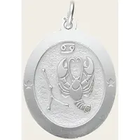 MOOYE ® - Collectie Zilveren Sterrenbeeld kreeft ovaal kettinghanger