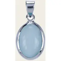 MOOYE ® - Collectie Zilveren Chalcedoon aqua edelsteen ovaal glad kettinghanger