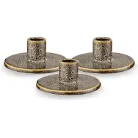 Vtwonen Kandelaar Set van 3 - Kaarsenhouder van Keramiek - Groen - 12x5cm