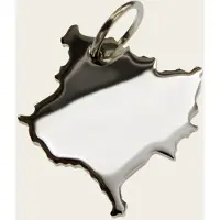 MOOYE ® - Collectie Zilveren Landkaart Kosovo ketting hanger