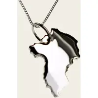 MOOYE ® - Collectie Zilveren Landkaart Oeganda ketting hanger