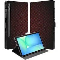 B2Ctelecom Samsung Galaxy Tab S10 FE | Tab S9 FE Book Case Hoesje met Standaard Geruit Rood