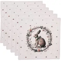 Clayre & Eef Servetten Katoen Set van 6 40x40 cm Beige Katoen